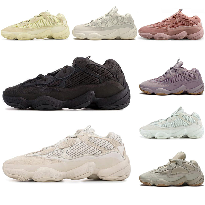 Top Quality 500 Running Shoes Soft Vision Stone Bone White Mens Womens Yellow Utility Black Blush Salt stylist Sports Trainers Size 36-46