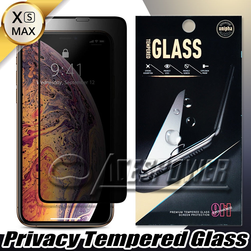Full Cover Privacy Screen Protector Tempered Glass For Iphone 17 Air 16 15 14 Plus 13 12 Mini 11 Pro Max X XS XR 8 7 6S Plus With Paper Package