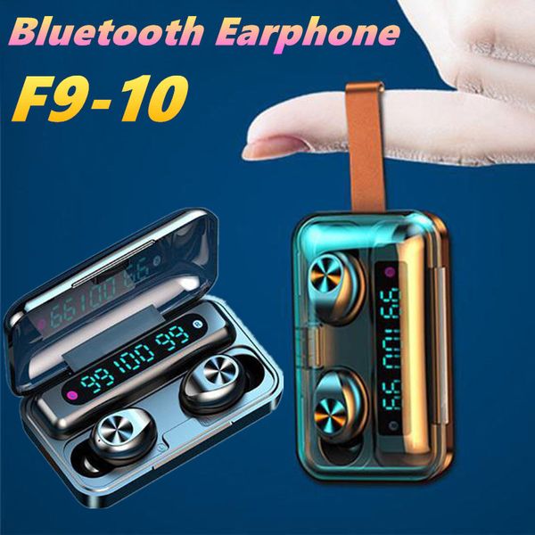 F9-10 F9 10 TWS Bluetooth Earphone Wireless Headphones With Lanyard Microphone Sports Waterproof Headsets Earbuds For Android Earphones 1pcs