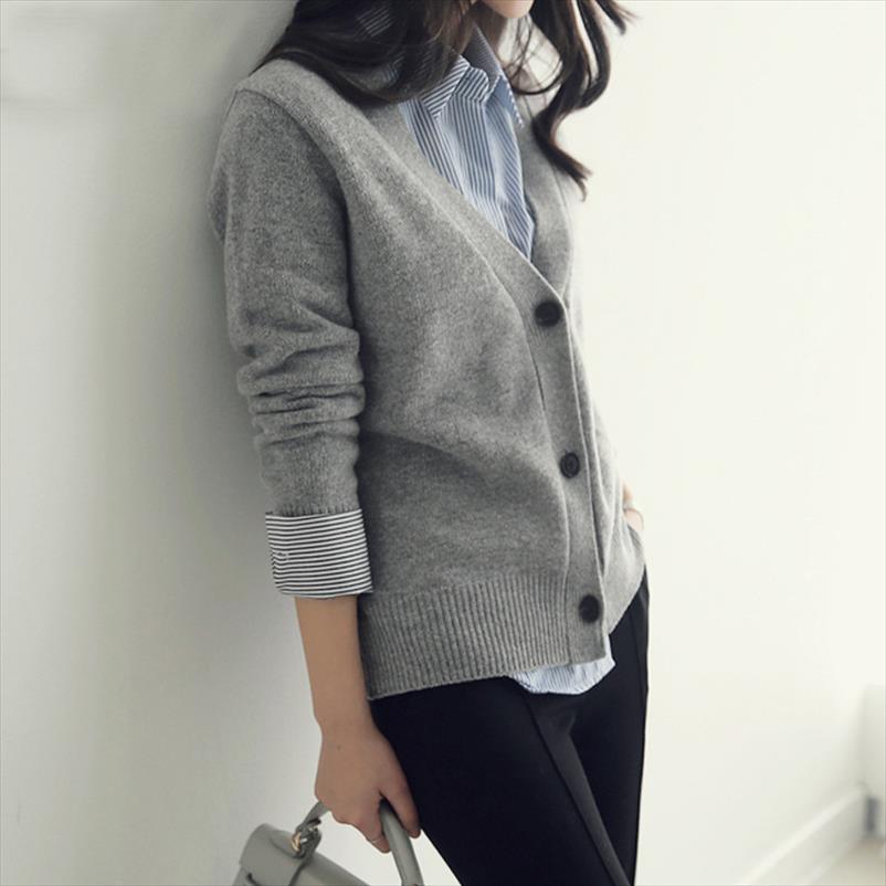 Fall Winter Clothes Thick Cashmere Sweaters Women V neck Cardigan Female Knitting Wool Long Sleeve Fashion