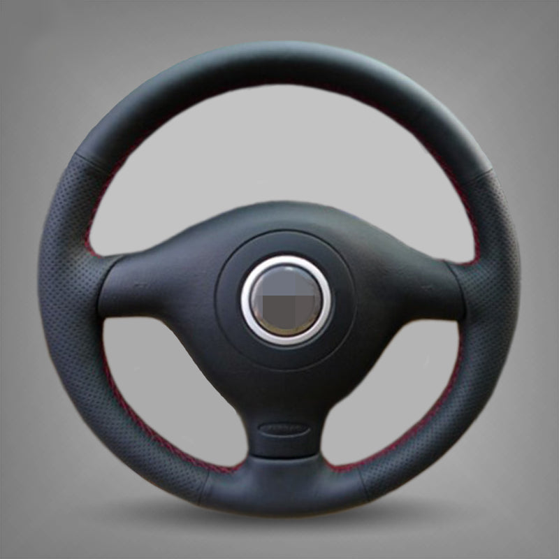 Hand-stitched Black Leather Car Steering Wheel Cover for Volkswagen VW Golf 4 Mk4 Old VW Passat B5 car accessories