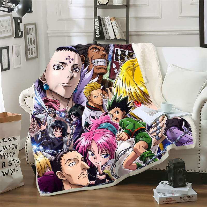 CLOOCL Japanese Anime Hunter X Hunter Blankets 3D Print Double Layer Casual Sofa Travel Teens Women Men Bedding Throw Blanket Plush Quilt