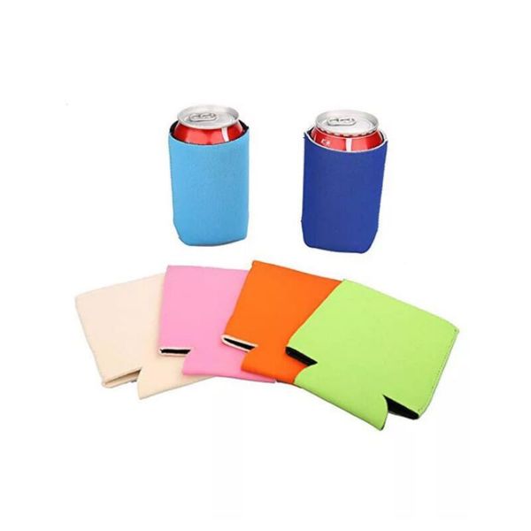 Multi Colors Blank Neoprene Foldable Stubby Holders Beer Cooler Bags For Wine Food Cans Cover LX2777