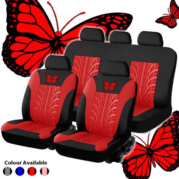 Universal Butterfly-Pattern Car Seat Cover Full Set Auto Styg Interior Accessories