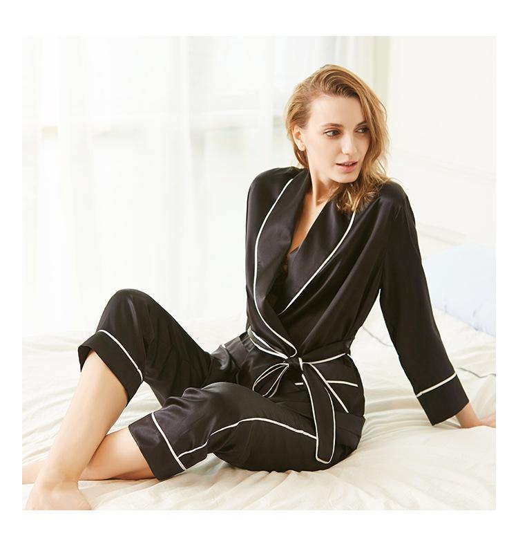pure silk pajamas set womens pyjamas sleepwear women 100 genuine silk mulberry with belt sleepwear