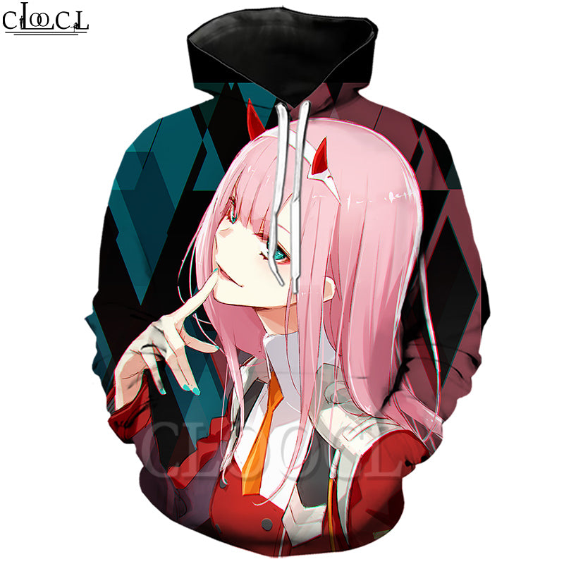 CLOOCL Anime Darling In The Franxx Zero Two Hoodie 3D Print Funny Hooded Coat Sweatshirt Men Women Autumn Clothing Long Sleeve Pullovers