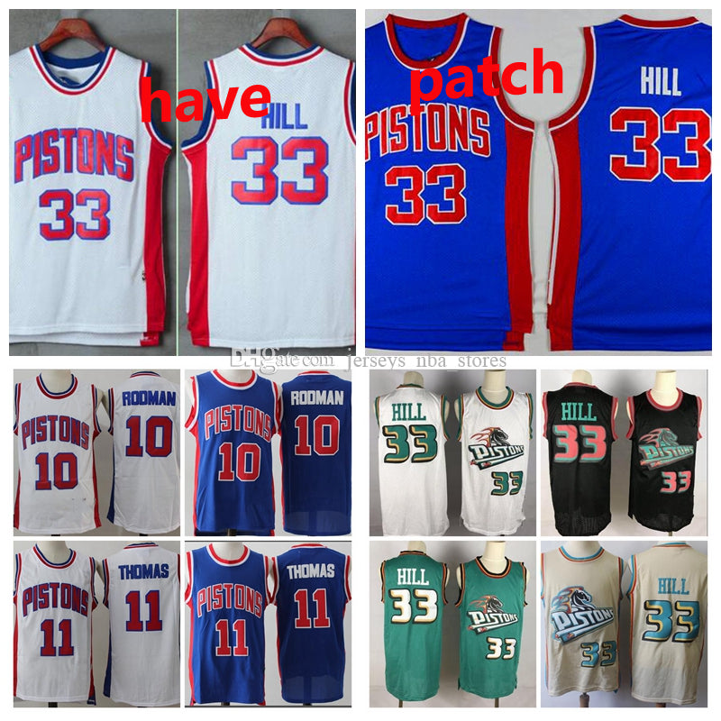 Men Youth&#132;Detroit&#132;Pistons Joe Dumars 33 Hill 10 Rodman 40 Lambier 11 Thomas Mitchell & Ness Blue Red White Swingman Player Jersey 01