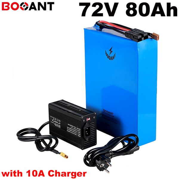 high Power 5000w 9000W 72v 80ah E-bike lithium battery for Original LG 18650 cell 20S 25P scooter with 10A Charger