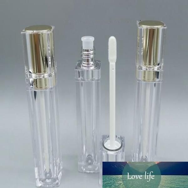 New 8ML Gold Empty Lipgloss Tubes Square Clear Lip Gloss Tube Liquid Lipgloss Refillable Bottles Plastic Lip Gloss Packaging Containers