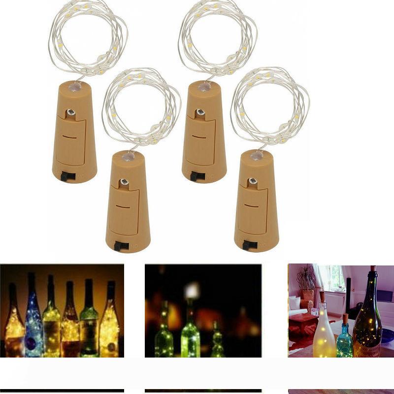 1M 10LED 2M 20LED Strings Lamp Cork Shaped Bottle Stopper Light Glass Wine LED Copper Wire String Lights For Xmas Party Wedding Decor