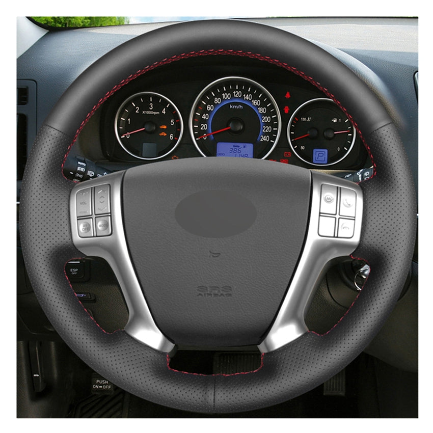 DIY Hand-stitched Black Artificial Leather Car Steering Wheel Cover for Hyundai Veracruz 2007-2012 IX55 2007-2012 Vera Cruz