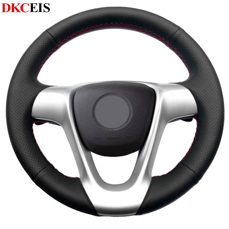 DIY Hand-stitched Black Soft Artificial Leather Car Steering Wheel Cover for Smart Forjeremy 2013 Smart Fortwo 2009-2013