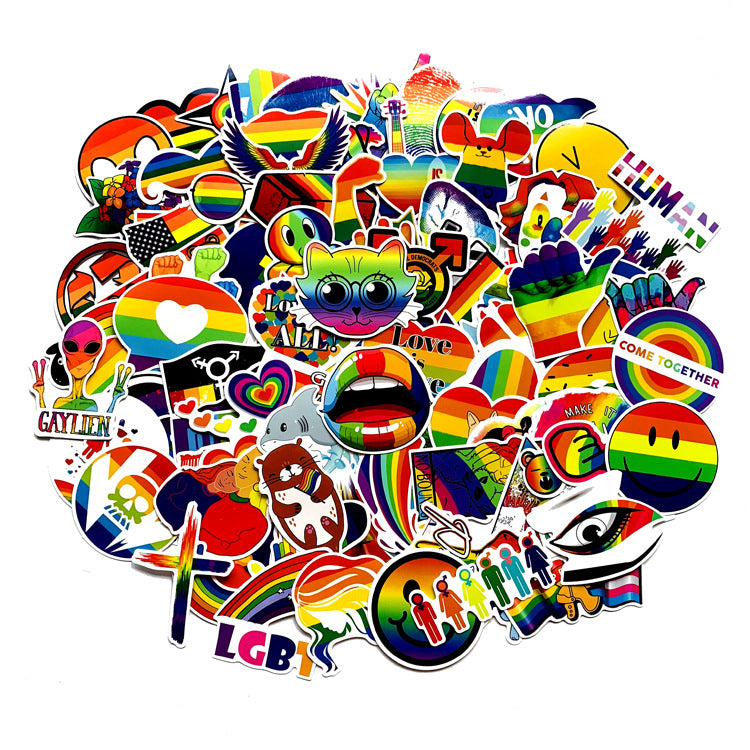 Colorful Graffiti Stickers Rainbow Love Stickers Water Cup Refrigerator Car Computer Waterproof Stickers