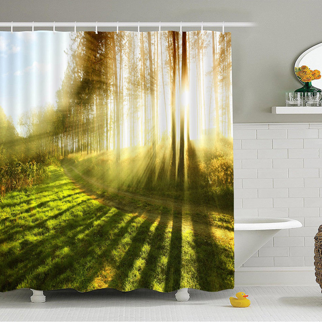 Digital Printing Creative Scenery Shower Curtain Bathroom Fabric Shower Curtains Waterproof Home Textiles Bathroom Supplies