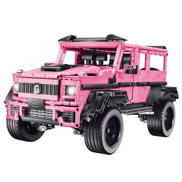 MOC 1:8 Technic Series Off-road Vehicle Pink Suvs Racing G800 Car Model Building Blocks Bricks DIY Toys Christmas Gifts