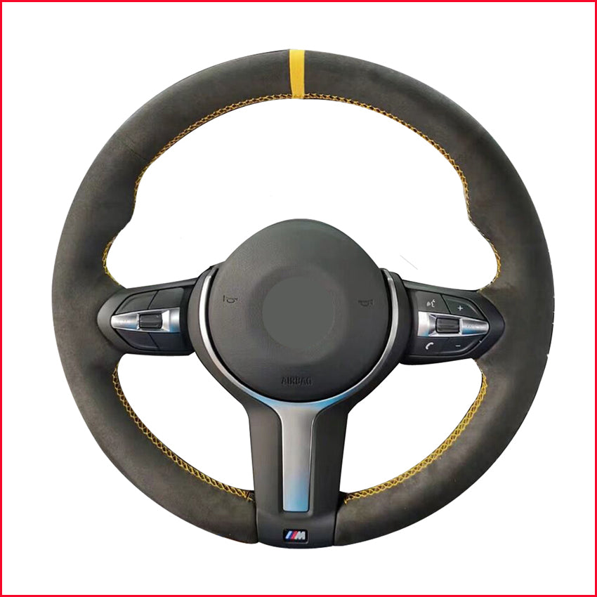 Black Suede Steering Wheel Cover for BMW M Sport F30 F31 F34 F10 F11 F07 F45 F46 F22 F23 M235i M240i Parts