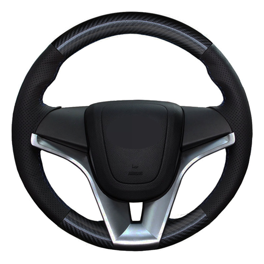 Car Steering Wheel Cover DIY Carbon Fiber Black Leather For Chevrolet Cruze 2009-2014 Aveo Orlando Holden Cruze Ravon R4