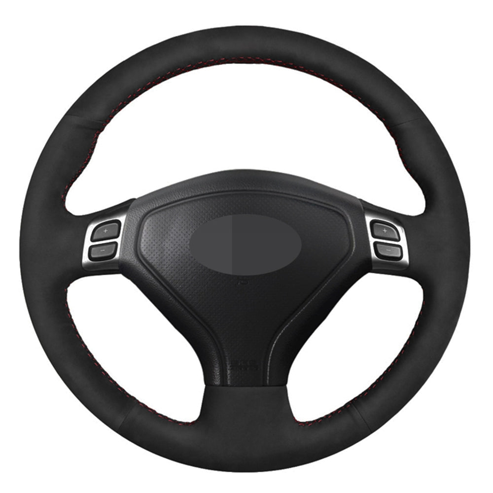 Car Steering Wheel Cover DIY Hand-stitched Black Suede For Subaru Forester 2004-2006 Outback 2004 2005 Legacy 2004-2006