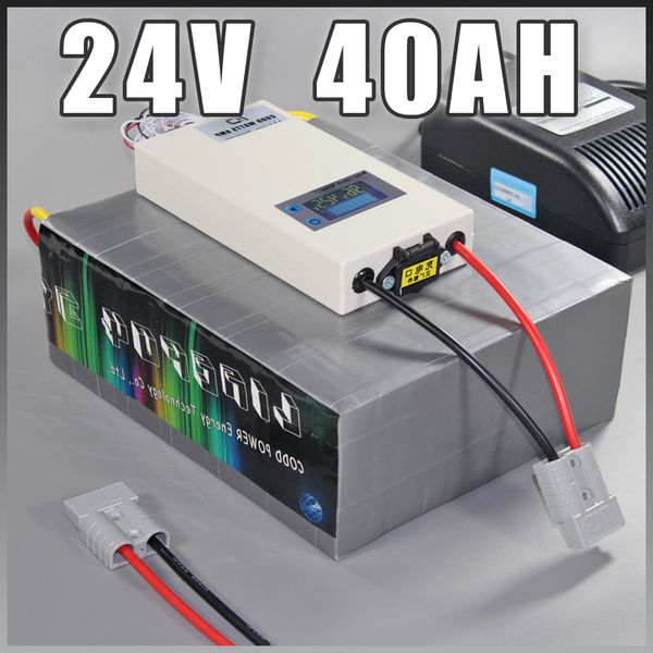 24V 40Ah LiFePO4 Battery Pack ,1000W Electric Bicycle + BMS Charger 24v lithium scooter electric bike battery pack
