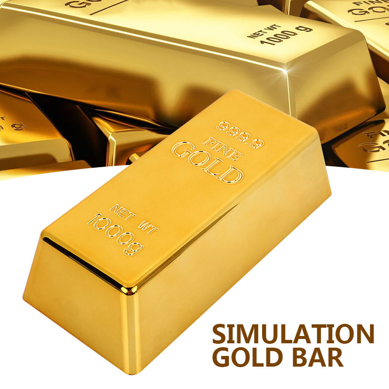 Fake Gold Bar Golden Creative Bullion Door Stop Paperweigh Simulation Table Decor Deluxe Gate Stopper Props Toy Office Gift