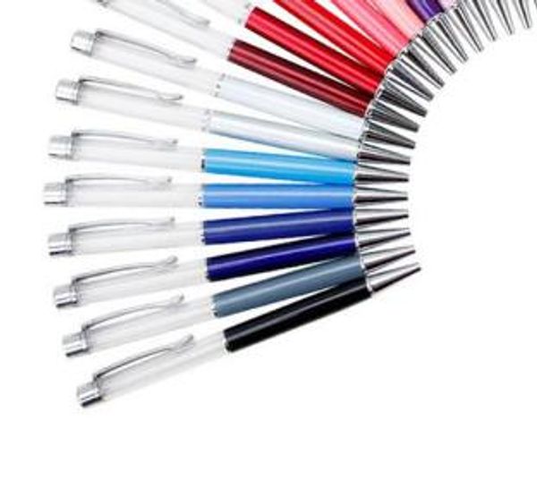 DIY Empty Tube Metal Ballpoint Pens Self-filling Floating Glitter Dried Flower Crystal Pen Ballpoint Pens Writing
