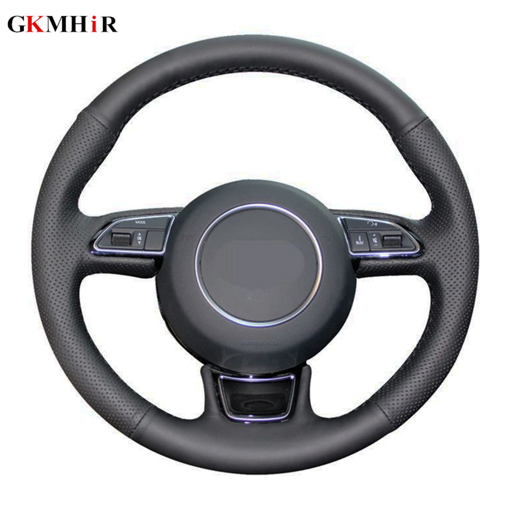 DIY Black Artificial Leather Car Steering Wheel Cover For Audi A3 8V Sportback A4 B8 Avant A5 8T A6 C7 A7 G8 A8 A1 8X
