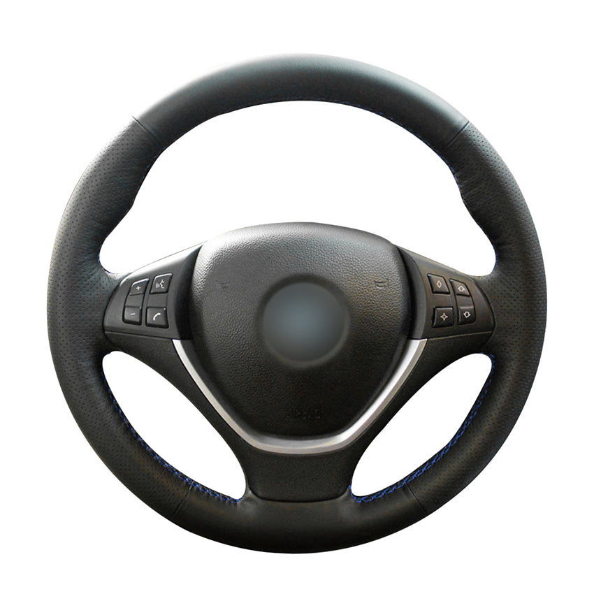 Hand-stitched Diy Black PU Artificial Leather Car Steering Wheel Cover for BMW E70 X5 2008-2013 E71 X6 2008-2014 Accessories
