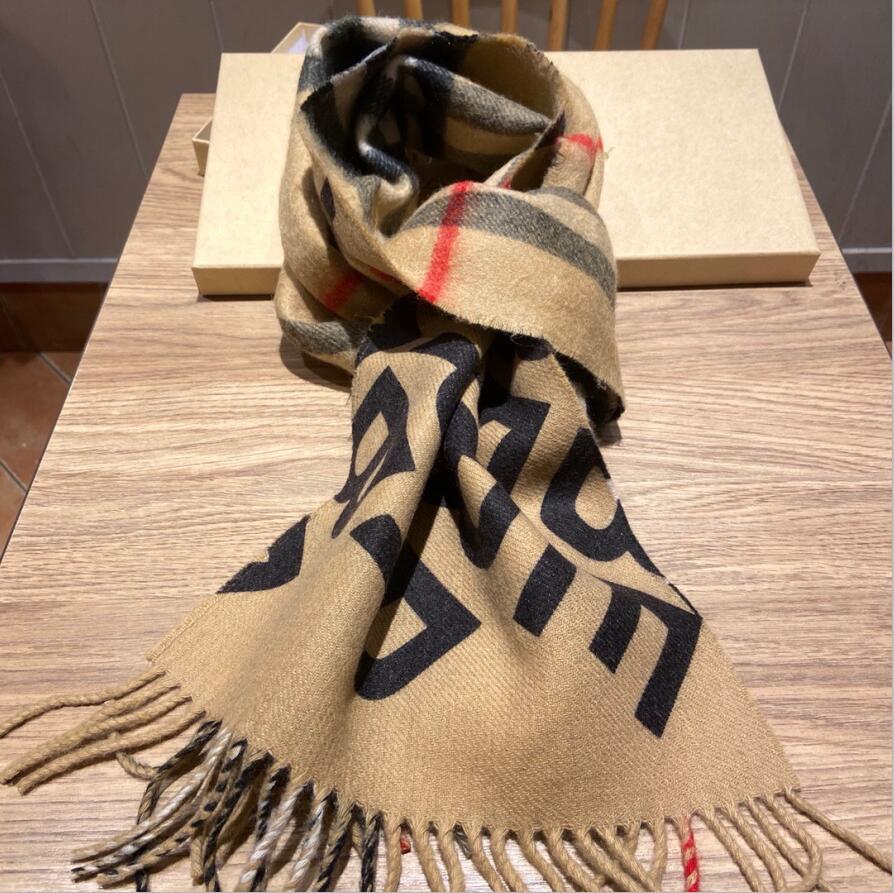Women Wool Tassel Scarf Designer Lady Winter Warm Soft Cashmere Shawls Wraps Fashion Girl Letter Scarves