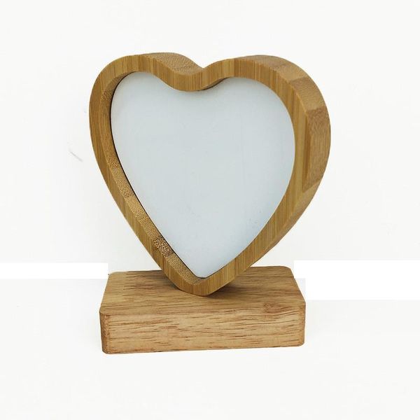 thermal transfer bamboo photo frame 4 styles bamboo crafts sublimation blank picture rahmen for Christmas gifts Desktop Decoration