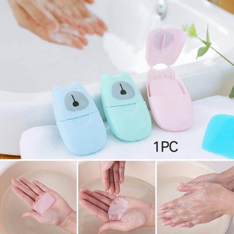 50 Pcs-Box Disposable Mini Travel Soap Paper Washing Hand Bath Cleaning Portable Boxed Foaming Soap Paper Scented Sheets FY6024SBB