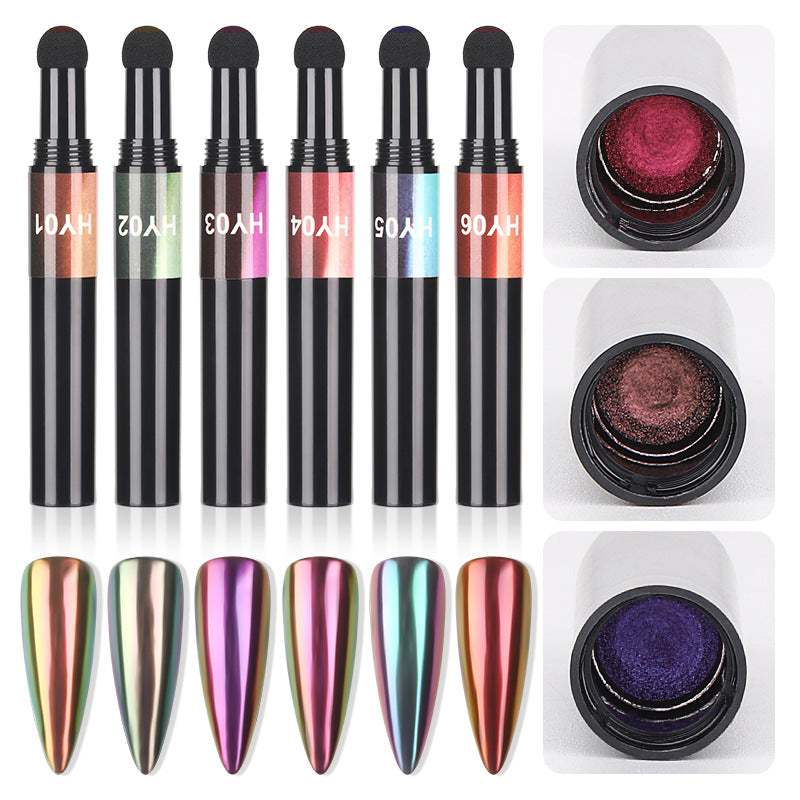 Air Cushion Magic Powder Pen Mirror Effect Nail Glitter Nail Art Manicure Makeup Holographic Chrome Nail Accessories C131