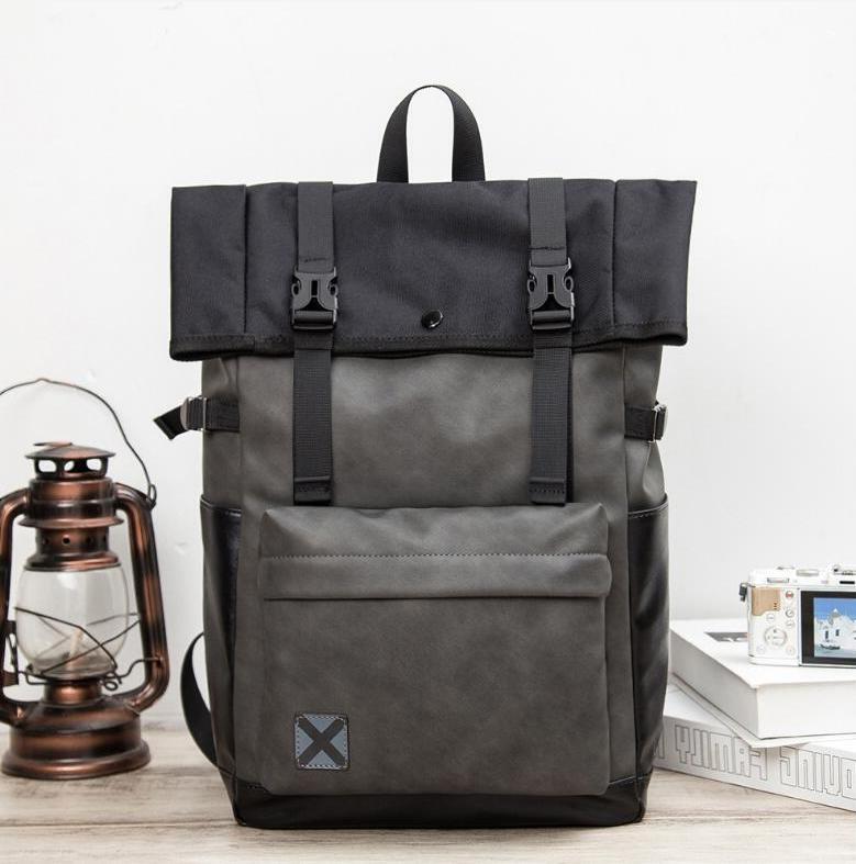 Factory wholesale men handbag street trend leather messenger bag simple large leathers leisure travel backpack waterproof fashion backpacks