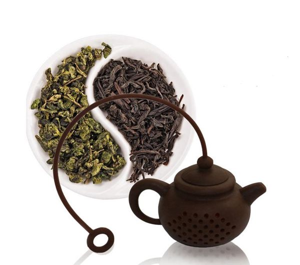 Silicone Teapot Shape Tea Filter Safely Cleaning Infuser Reusable Tea-Coffee Strainer Tea Leaks Kitchen Accessories Free DHL SN4654