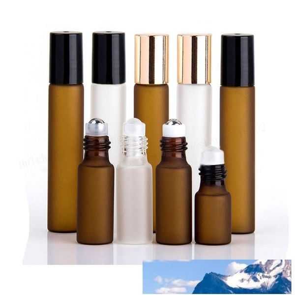 3ml 5ml 10ml Frost Clear Amber Roll On Roller Bottle for Essential Oils Refillable Perfume Bottle Deodorant Containers