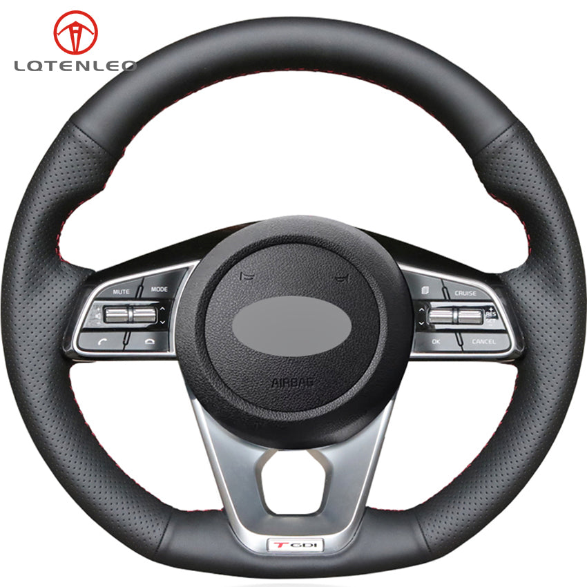 Black Artificial Leather Steering Wheel Cover For Kia K5 Optima 2018 2019 Forte GT Sportage 4 2019 2020 Cee&#039;d Ceed GT