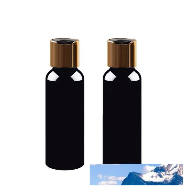 100-150-200-250ml Empty Black Plastic Cosmetics Lotion Bottle With gold Disc Screw Lid Shampoo PET Containers,Cosmetic Packaging 100pcs