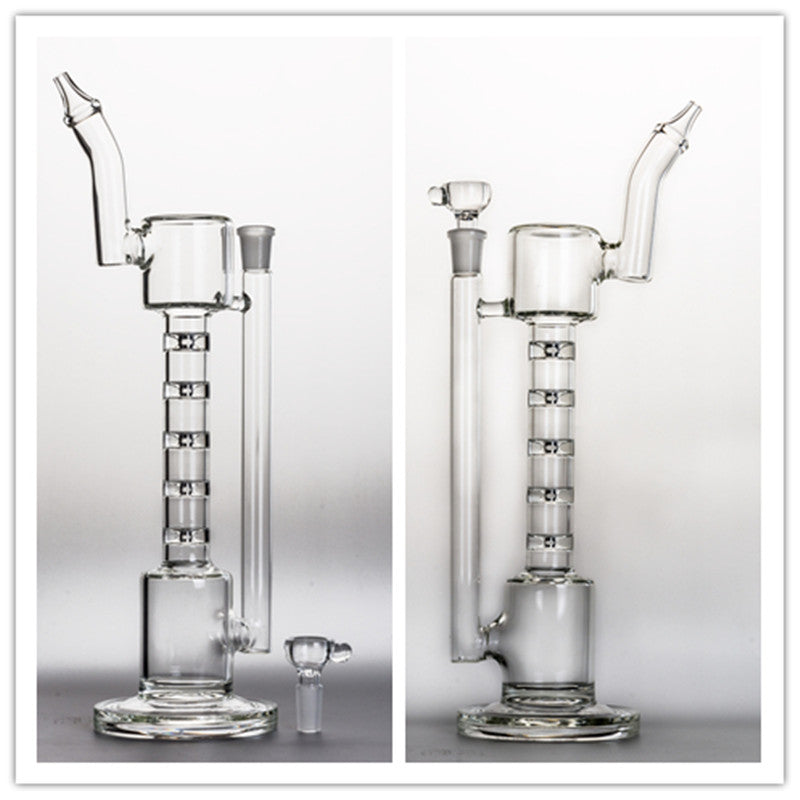 Elegant Glass Bubble Bong with 14mm Joint and Bamboo Perc Versatile Dab Rig Water Pipe