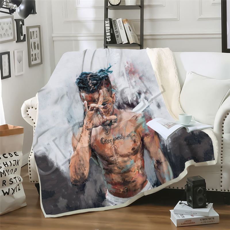 CLOOCL Factory Wholesale DJ Singer Xxxtentacion Blanket 3D Print Double Layer Fashion Autumn Casual Sofa Youth Bedding Throw Blankets