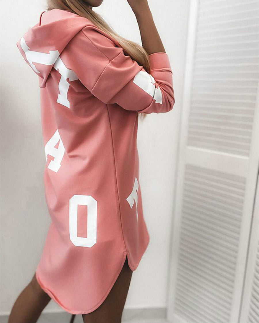 Fashion Women &#039;s Jacket Dresses 20s Autumn Winter Casual Printed Hooded Zipper Fashion Hoodie Cardigan Female Clothes Asian Size S-2XL