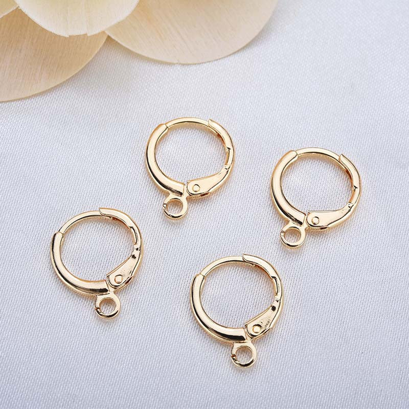 50pcs 1412mm 24k gold color brass round loop earrings hoops high quality diy jewelry findings accessories