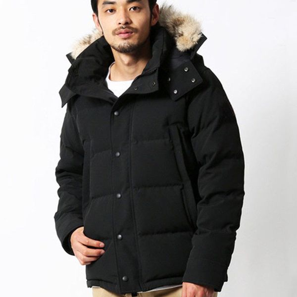 Men Winter Fourrure Down Parka Homme Jassen Chaquetas Outerwear Wolf Fur Hooded Manteau Wyndham Jacket Coat Hiver