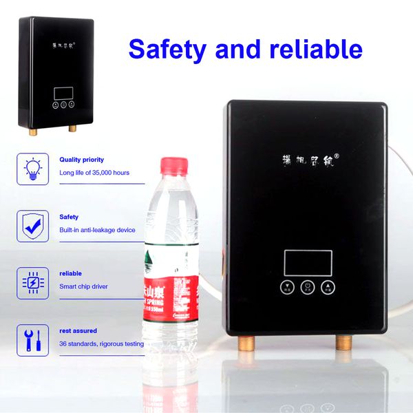 Freeshipping Electric Instant Mini Water Heater for Bathroom Sink Faucet Smart Chip 6500W 220V Hot Water Shower Heating Tankless