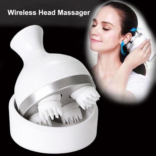 Freeshipping Waterproof Electric Head Massage Wireless Scalp Massager Prevent Hair Loss Body Deep Tissue Kneading Vibrating Healthcare