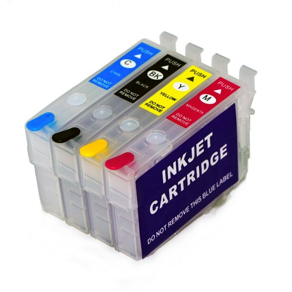 2Sets-Lot 4-Color-set Empty Refill Ink Cartridge No Chip For Epson WorkForce WF-2861 WF-2810 WF-2830 WF-2835 WF-2860 WF-2850 WF-2865 Printer