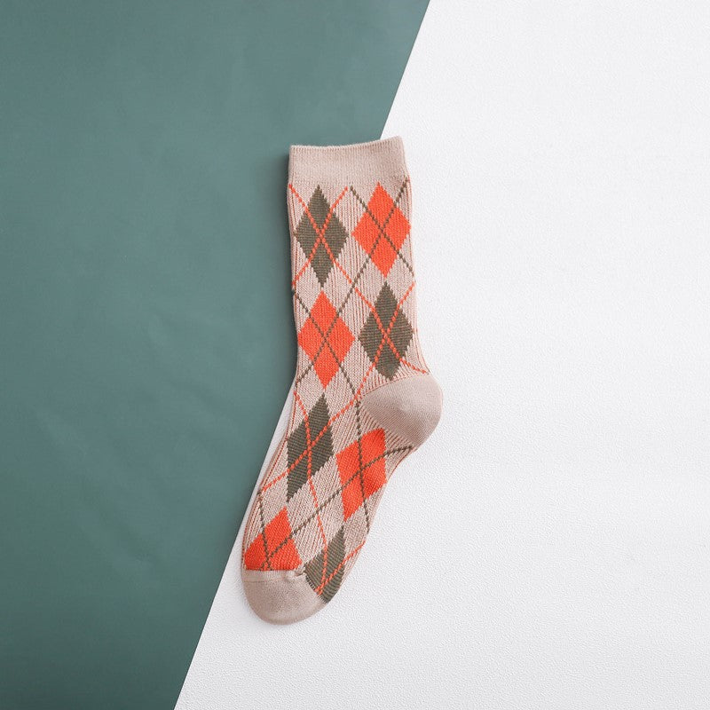 Casual Men&#039;s & Women&#039;s European and American Retro Style Socks 2020 New Autumn and Winter Fashion Couple Free Size Middle Tube Socks