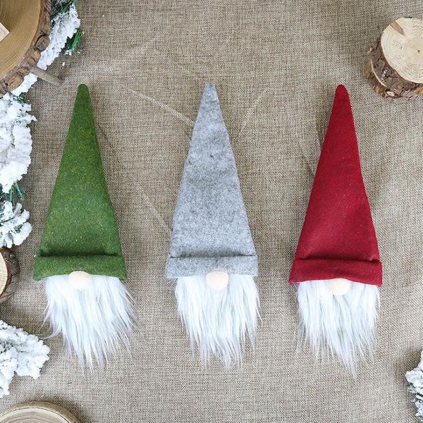 Christmas Wine Bottle Cover Handmade Swedish Gnomes Wine Bottle Toppers for Xmas Home Party Table Decorations Xmas Gifts SN4694
