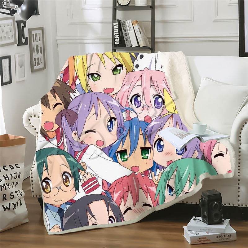 CLOOCL Factory Wholesale Japanese Anime Lucky Star Blanket 3D Print Double Layer Casual Sofa Youth Bedding Throw Fashion Blankets
