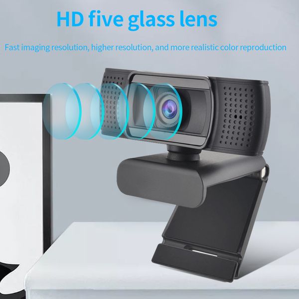 H601 USB Webcam 1080p 60fps Focus Web Camera with Noise-Cancelling Microphone PC-Computer Camera for Live Online Teaching