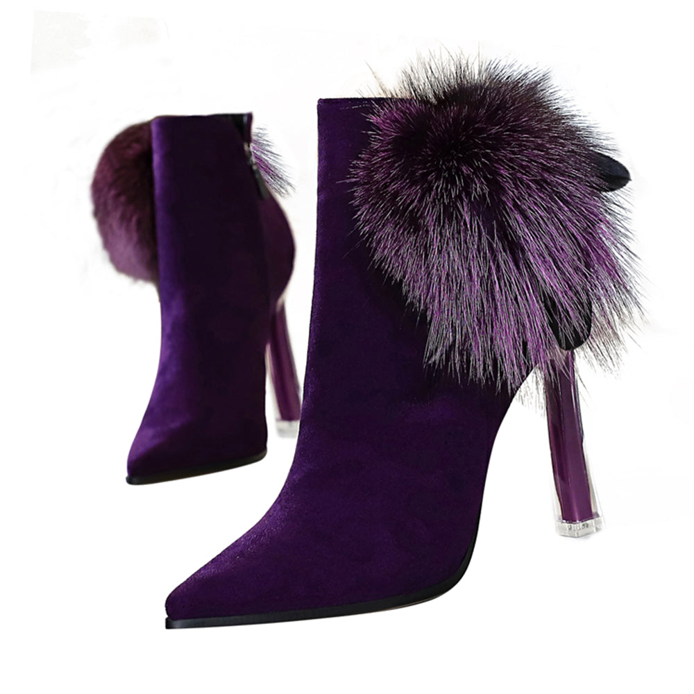 Black Knitting Elastic Women Socks Boots Shoes Elegant Metal Thin High Heel Pointed Toe Ankle Boots for Women