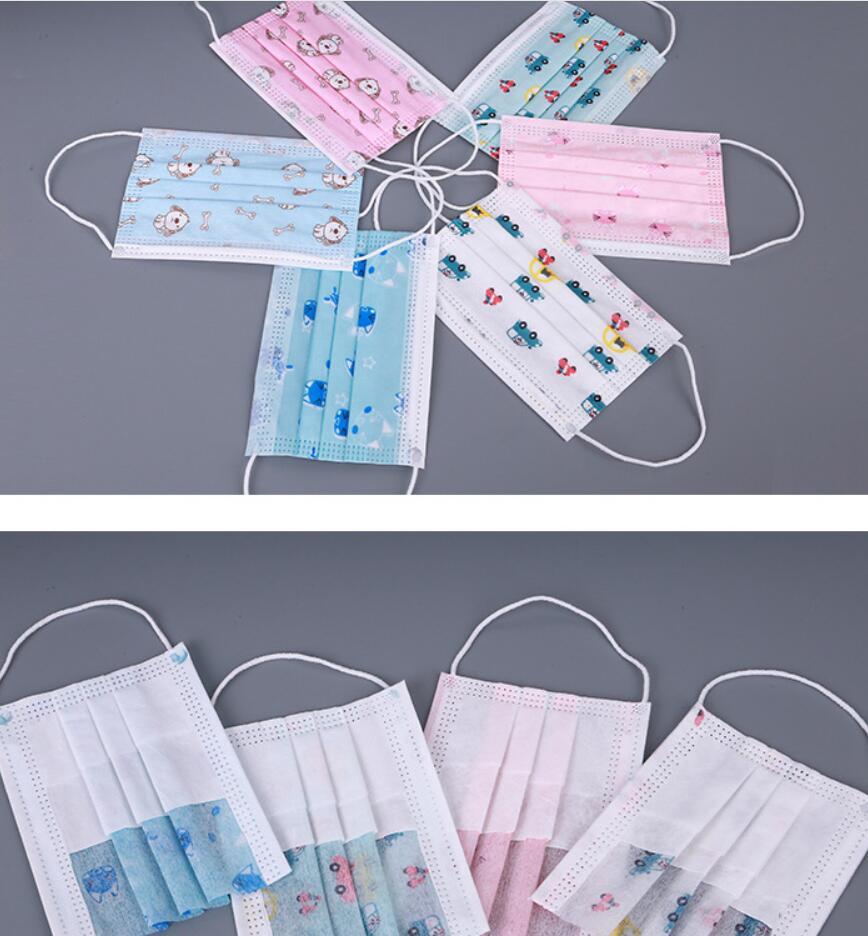 IN STOCK! Child Respirator Disposable Cartoon Boys Girls Non-Woven Mouth Mask Anti Pollution Breathable print Face Masks for adult kids 1111